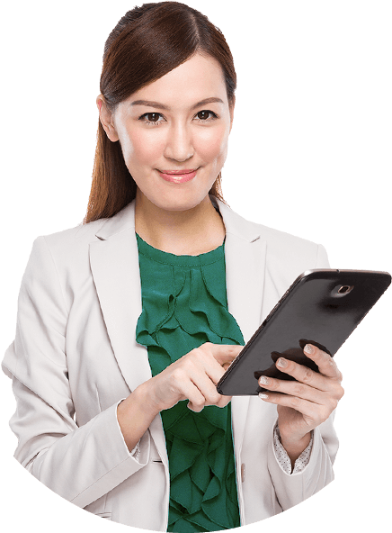 Professional reviewing a learning account on a tablet